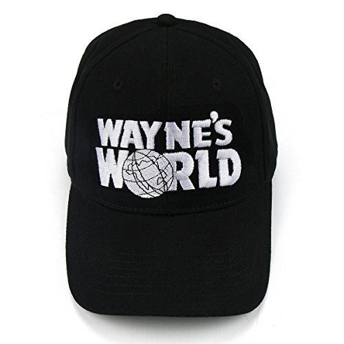 Nofonda Gorra de béisbol,Wayne's World Bordado,Gorra Casual Adulto Unisex - Negro