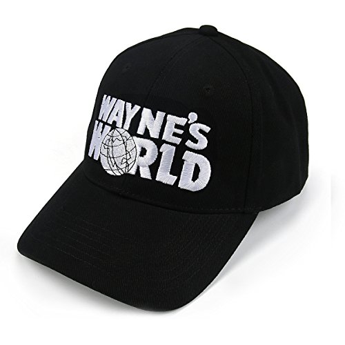 Nofonda Gorra de béisbol,Wayne's World Bordado,Gorra Casual Adulto Unisex - Negro