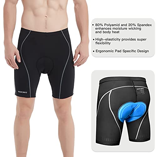 NOOYME Cullote Ciclismo Hombres con 4D Gel Acolchado Pantalones Cortos Ciclismo Pantalon Mountain Bike Ropa Ciclismo Hombre Ropa de Ciclismo MTB