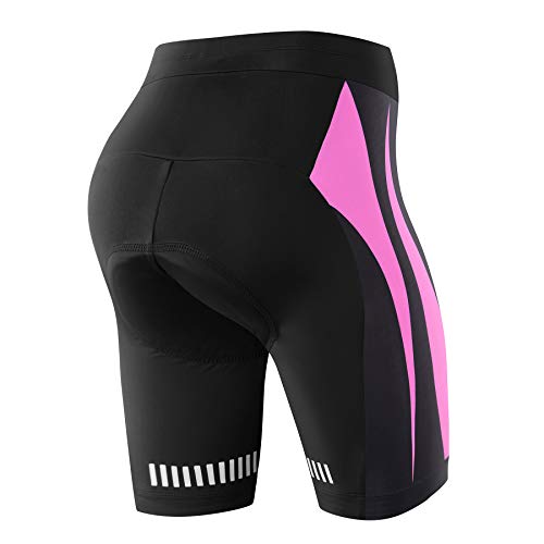 NOOYME Pantalon Corto Ciclismo Mujer Acolchado 4D Pantalones Corto Bicicleta Mujer con Gel Acolchado Pantalones Cortos De Ciclism para Mujer Pantalon Ciclismo Mujer ​Culotte Ciclismo Mujer