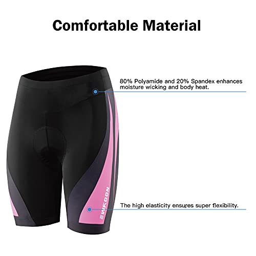 NOOYME Pantalon Corto Ciclismo Mujer Acolchado 4D Pantalones Corto Bicicleta Mujer con Gel Acolchado Pantalones Cortos De Ciclism para Mujer Pantalon Ciclismo Mujer ​Culotte Ciclismo Mujer