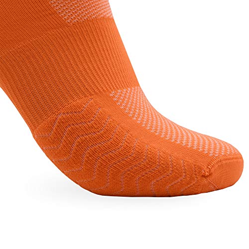 NORTEI Calcetines Naranjas para Ciclismo, MTB y Running de Caña Alta para Hombre y Mujer – Infinity Orange (M (40-42))