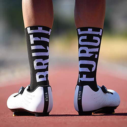 NORTEI Calcetines para Ciclismo, MTB y Running de Caña Alta para Hombre y Mujer – Brute Force Black (S-M)