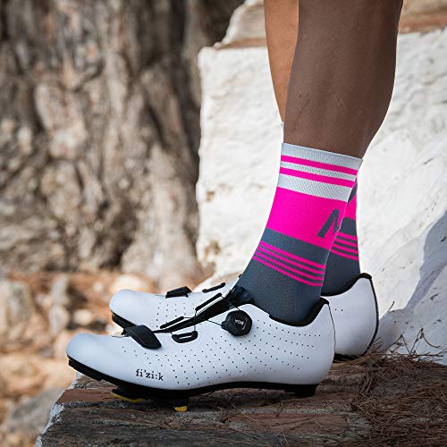 NORTEI Calcetines para Ciclismo, MTB y Running de Caña Alta para Hombre y Mujer – Move Pink (S-M (38-42))