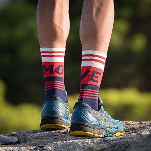 NORTEI Calcetines para Ciclismo, MTB y Running de Caña Alta para Hombre y Mujer – Move Red (L-XL)