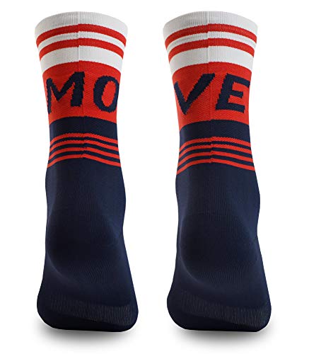 NORTEI Calcetines para Ciclismo, MTB y Running de Caña Alta para Hombre y Mujer – Move Red (L-XL)