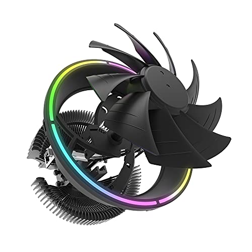 Noua Pulse RGB Rainbow Disipador de calor 80 W para CPU Intel Socket 1200 775 1150 1151 1155 1156 1366 AMD AM3 AM4 Cooler Cooling Fan 1800 RPM de 120 mm Halo Rainbow fijo para Intel Core i7/i5/i3