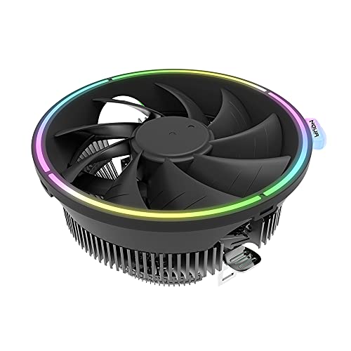 Noua Pulse RGB Rainbow Disipador de calor 80 W para CPU Intel Socket 1200 775 1150 1151 1155 1156 1366 AMD AM3 AM4 Cooler Cooling Fan 1800 RPM de 120 mm Halo Rainbow fijo para Intel Core i7/i5/i3