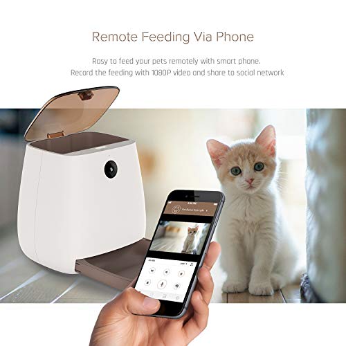 NOVIA Alimentador de Mascotas alimentador automático Comedero automático Remoto App con la cámara Media Gato pequeño Perro de Pantalla LCD Alarmas dispensadores de distribución