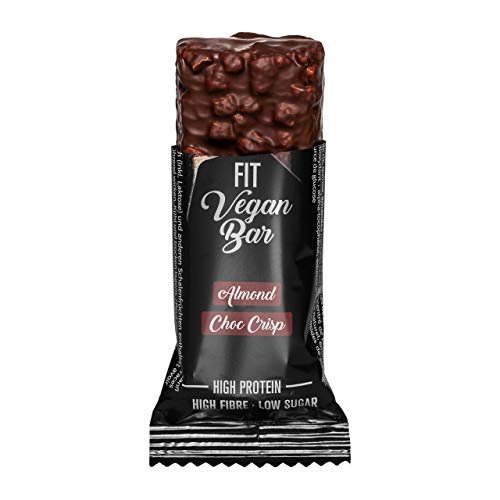 nu3 Vegan Protein Bars – Barritas veganas sabor chocolate y almendras – 12 x 50g – Barras proteicas sin lactosa – Bajas en azúcar y carbohidratos – Sin soja ni aceite de palma – 100% proteína vegetal