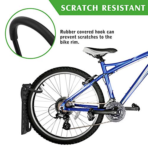 Nuovoware [4PZS] Soporte de Pared para Bicicletas, Ganchos para Bicicleta de Acero Ajustable Bici, Retención de Montaje con Tornillos Ahorro de Espacio para Colgar Bicicletas Soporta hasta 66 lb,4PZS