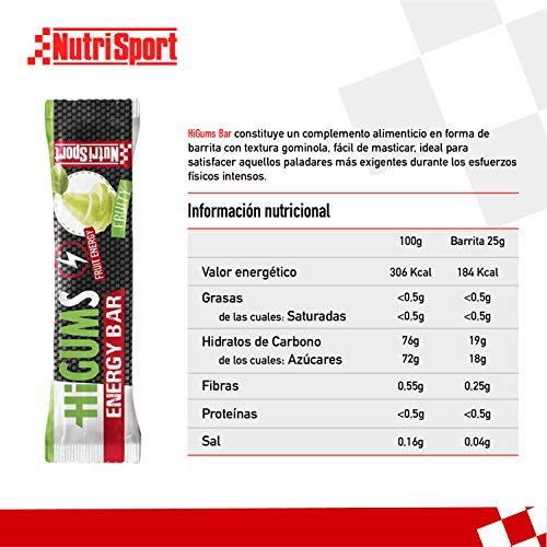 Nutrisport Barritas Energéticas para Deportistas de Textura Gominola, Sabor Fruity, Caja de 28 Barritas, 28 x 25 Gramos