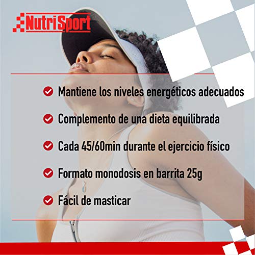 Nutrisport Barritas Energéticas para Deportistas de Textura Gominola, Sabor Fruity, Caja de 28 Barritas, 28 x 25 Gramos