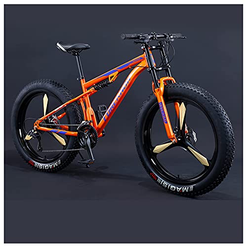 NZKW Bicicleta de montaña rígida con neumáticos gordos de 26 Pulgadas para Hombres y Mujeres, Bicicletas de Trail de montaña para Adultos con Doble suspensión, Bicicleta Todo Terreno co
