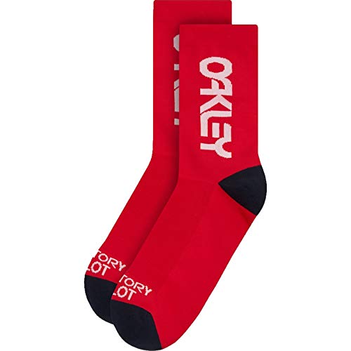 Oakley Calcetines de ciclismo MTB Factory Pilot para hombre, Línea roja, Small