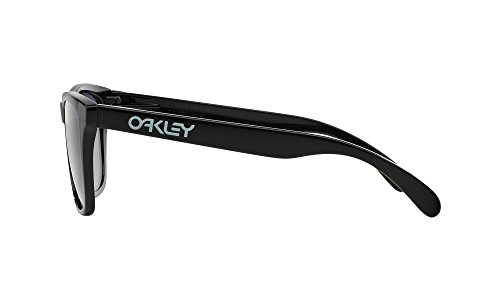 Oakley Frogskins - Gafas de sol para hombre, color negro pulido, lenti gris, talla 55