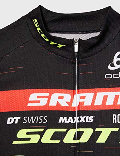 Odlo Stand-up Collar Full Zip T-Shirt Camiseta, Scott Sram 2020, S Unisex Adulto