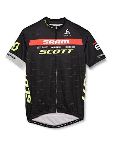 Odlo Stand-up Collar Full Zip T-Shirt Camiseta, Scott Sram 2020, S Unisex Adulto