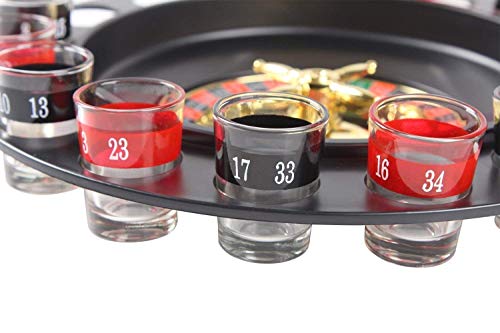 Ohuhu Juego de Beber Ruleta Embalaje de Regalo Juego de Beber para Adultos con 16 Vasos y 2 Bolas Drinking Roulette Set