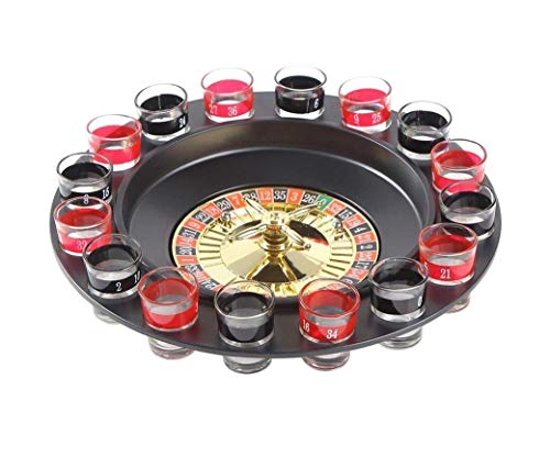 Ohuhu Juego de Beber Ruleta Embalaje de Regalo Juego de Beber para Adultos con 16 Vasos y 2 Bolas Drinking Roulette Set