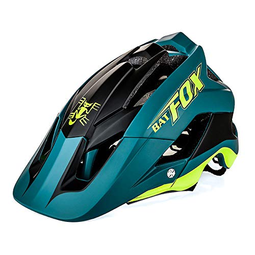 OMGPFR Casco De Bicicleta De Montaña para Adultos, 14 Venteo Absorción Absorción De Impactos PC Resistente A Los Golpes Casco De Bicicleta De Montaña Deportiva,Darkgreen