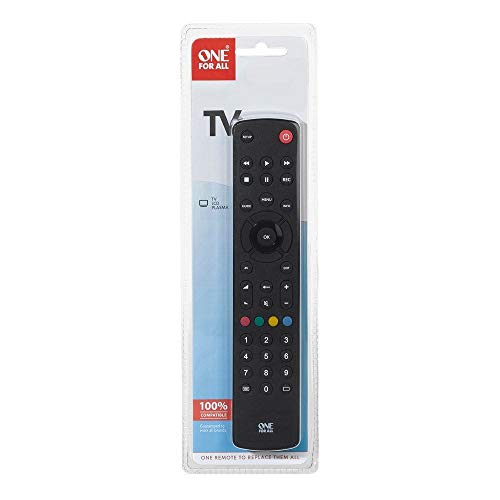 One For All URC1210 - Control remoto universal para todo tipo de TVs, Negro