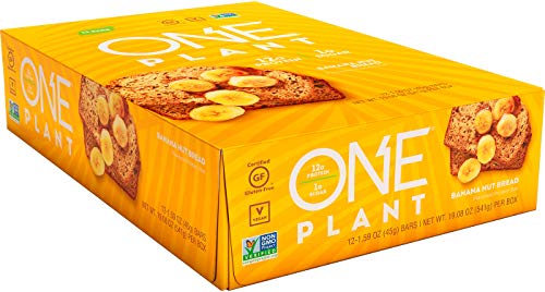 ONE Plant Protein Bars Gluten Free Protein Bars with 12g Protein & Only 1g Sugar, Guilt-Free Snacking for High Protein Diets (Banana Nut Bread)