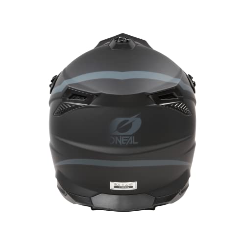 O'NEAL | Casco de Motocross | Motocicleta MX Enduro | Compatible con Airflaps™, Forro Acolchado Coolmax, Cierre de Seguridad Doble-D | Casco C-SRS Sólido | Adulto | Negro | Talla S