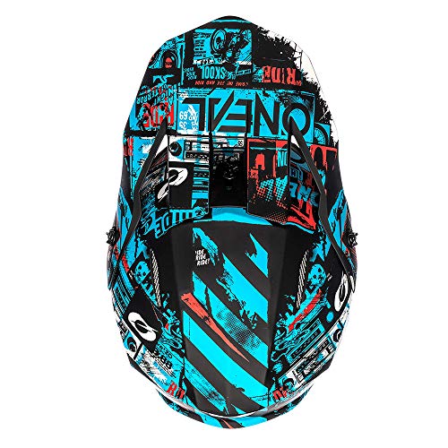 O'NEAL | Casco de Motocross | MX Enduro | ABS Shell, Estándar de Seguridad ECE 22.05, Ventilación para una óptima ventilación y refrigeración | 3SRS Helmet Ride | Adultos | Negro Azul | Talla L