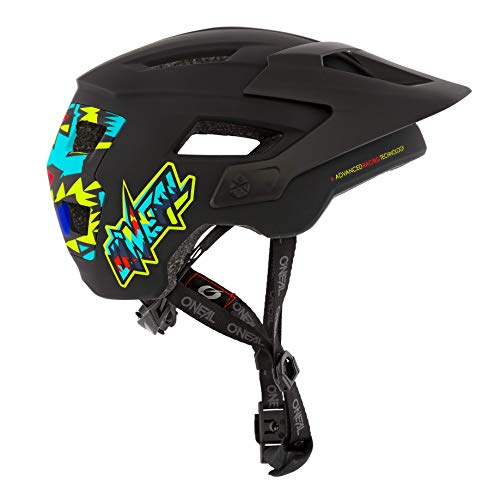 O'NEAL | Casco para Bicicleta de montaña | All-Mountain | Aperturas de ventilación para refrigeración, Norma de Seguridad EN1078 | Casco Defender Muerta | Adultos | Negro | Talla XS/M