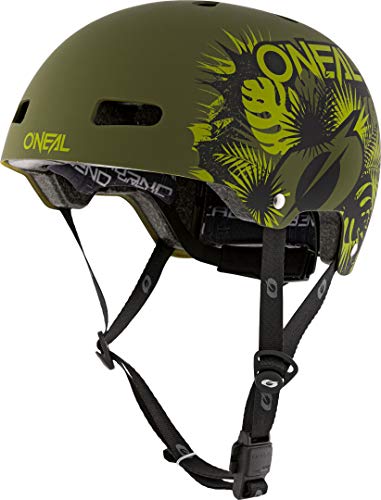 O'NEAL | Casco para Bicicleta de montaña | Enduro All-Mountain | Ventilación y ventilación, Sistema de Ajuste de Talla, tecnología Zone Flex | Casco Dirt Lid ZF Plant | Adultos | Verde | Talla M L