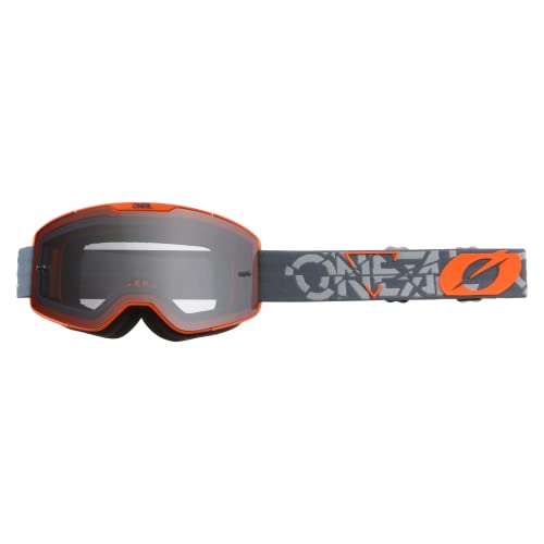 O'Neal | Gafas de Bicicleta y Motocross | MX MTB DH FR Downhill Freeride | Correa ajustable, comodidad y ventilación óptimas | Gafa B-20 Strain V.22 | Adulto | Gris Naranja - Gris | Talla única