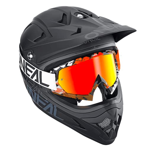 O'Neal | Gafas de Motocross | MX MTB DH FR Downhill Freeride | Lentes 3D de 1,2 mm de para una mayor claridad y protección UV | Gafas B-10 | Adultos Unisex | Naranja Blanco | Talla Única