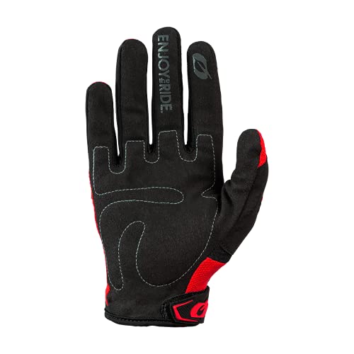 O'NEAL | Guantes de Bici y Motocross | MX MTB DH FR Downhill Freeride | Materiales duraderos y Flexibles, Palma ventilada | Guante Element | Hombre | Negro Rojo | Talla L