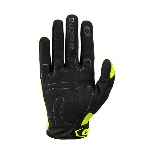 O'NEAL | Guantes de Ciclismo & Guantes de Motocross | MX MTB DH FR Downhill Freeride | Materiales duraderos y Flexibles, Palma ventilada | Element Glove | Niños | Negro Neon Yellow | Talla L