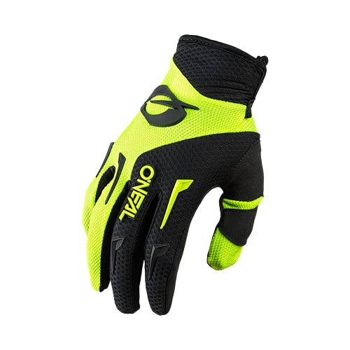 O'NEAL | Guantes de Ciclismo & Guantes de Motocross | MX MTB DH FR Downhill Freeride | Materiales duraderos y Flexibles, Palma ventilada | Element Glove | Niños | Negro Neon Yellow | Talla L