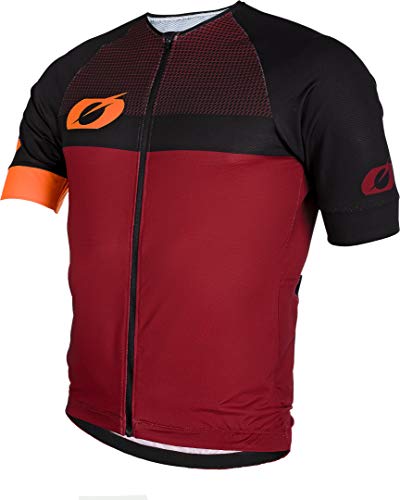 O'Neal | Maillot de Bicicleta de montaña | MTB Mountain Bike DH Downhill FR Freeride | Material Transpirable, Dobladillo elástico, Manga Corta | Maillot aéreo Split | Adultos | Naranja Roja | Talla S