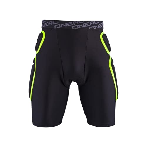 O'Neal | Protecciones-Shorts | Motocross Enduro Moto | Espuma EVA Duradera de Alta Densidad, Almohadillas de ventilación integradas, Cintura elástica | Trail Short | Adulto | Negro Lima | Talla M