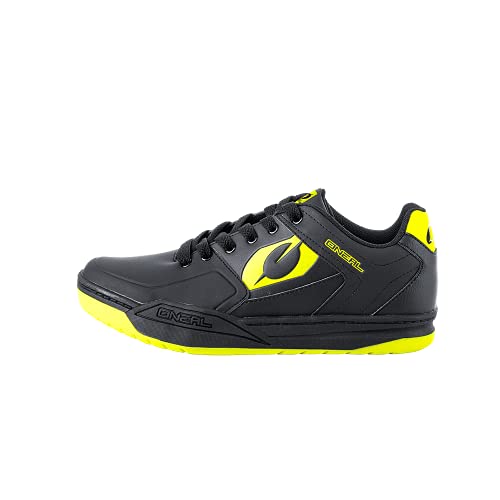 O'NEAL | Zapatilla de Ciclismo | MTB Downhill Freeride | Placa de Pedales SPD Compatible, Durable y Ligera PU, Transpirable | Zapatilla SPD con Clavos | Adultos | Negro Neón Amarillo | Talla 45