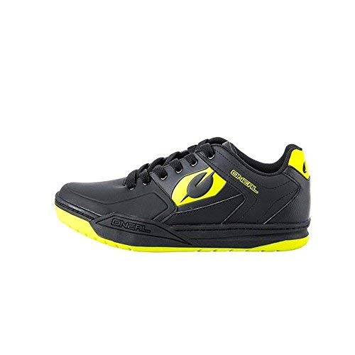 O'NEAL | Zapatilla de Ciclismo | MTB Downhill Freeride | Placa de Pedales SPD Compatible, Durable y Ligera PU, Transpirable | Zapatilla SPD con Clavos | Adultos | Negro Neón Amarillo | Talla 45