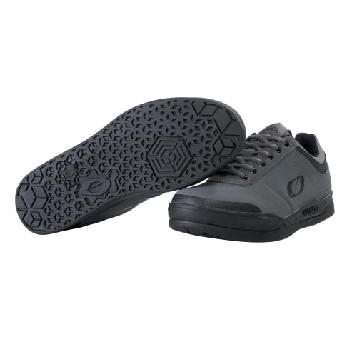 O'NEAL | Zapatillas de Bicicleta de Montaña | MTB Downhill Freeride | Veganas | Equilibrio definitivo Entre Agarre y posición del pie, Transpirables | Zapato Plano | Adulto | Gris Negro | Talla 45