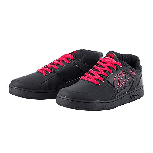 O'NEAL | Zapatillas de bicicleta | MTB DH FR | Equilibrio entre el agarre y el reposicionamiento del pie, protección de la articulación interna | Zapatilla Pinned Pro | Adultos | Negro Rojo | Talla 44