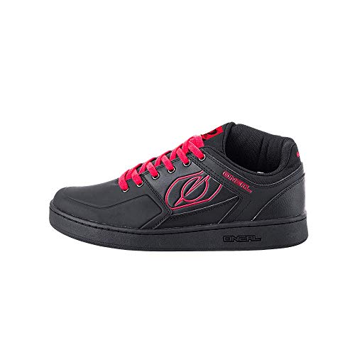 O'NEAL | Zapatillas de bicicleta | MTB DH FR | Equilibrio entre el agarre y el reposicionamiento del pie, protección de la articulación interna | Zapatilla Pinned Pro | Adultos | Negro Rojo | Talla 44