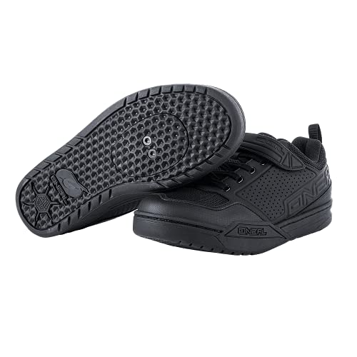 O'NEAL | Zapatillas de Bicicleta | MTB Downhill Freeride | Suela Compatible con la Placa de Pedal SPD, PU Durable y Ligera, respiraderos | Zapatilla SPD Flow | Adultos | Negro | Talla 42