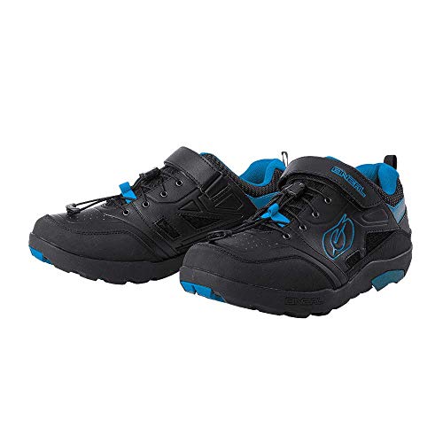 O'NEAL | Zapatos de ciclismo | Mountainbike MTB DH FR Downhill Freeride | excelente agarre, suela SPD, sistema de enganche rápido, transpirable | Zapatos Traverse SPD | Adultos | Negro Azul | Talla 44