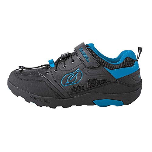 O'NEAL | Zapatos de ciclismo | Mountainbike MTB DH FR Downhill Freeride | excelente agarre, suela SPD, sistema de enganche rápido, transpirable | Zapatos Traverse SPD | Adultos | Negro Azul | Talla 44