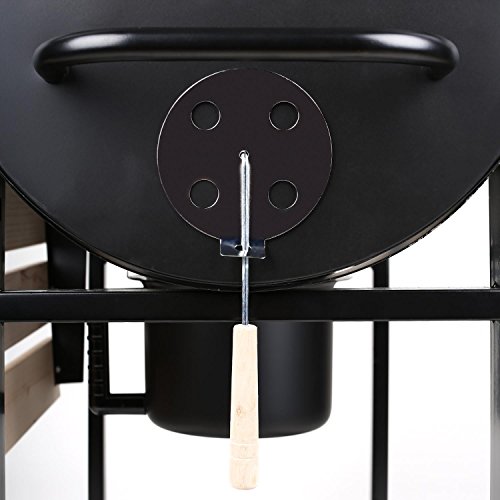 Oneconcept Beefbutler - Parrilla de carbón con ahumador, Barbacoa, BBQ, Grill, Asador Directo o indirecto, Rejillas de ventilación, 100x95x55 cm, Portátil con Ruedas, Negro