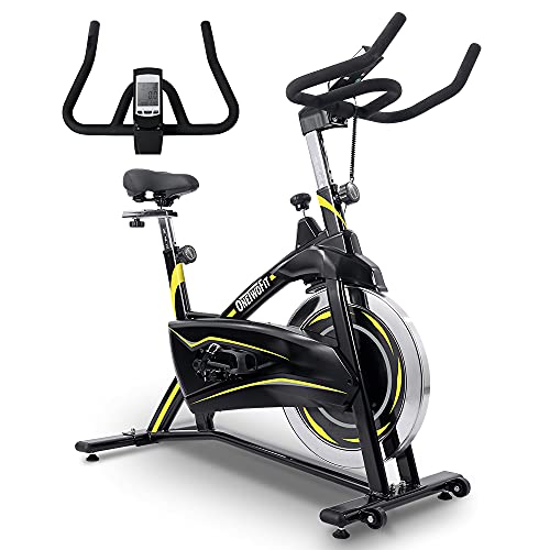 ONETWOFIT Bicicleta estática, magnética para interiores bicicleta estática ajustable con monitor LCD para entrenamiento cardiovascular en el hogar 13KG Volante OT315