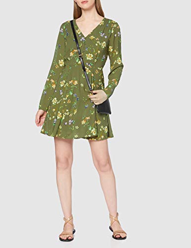 Only Onlclaire Vestido, Verde (Kalamataempowered Flower), Large (Talla del Fabricante: 40) para Mujer