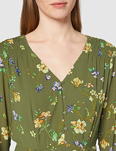 Only Onlclaire Vestido, Verde (Kalamataempowered Flower), Large (Talla del Fabricante: 40) para Mujer